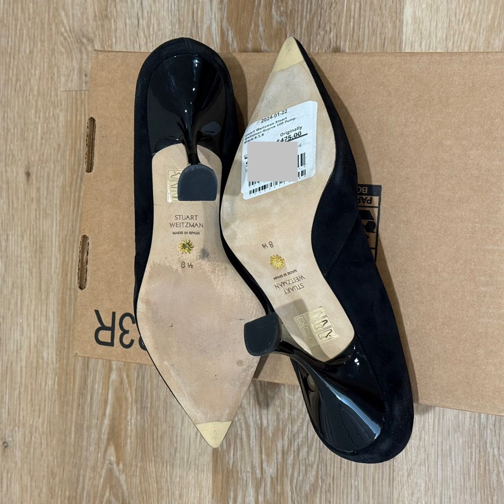 New! Stuart Weitzman XCurve 100 Pumps Black Size: 8.5M, MSRP $475 - Picture 11 of 11